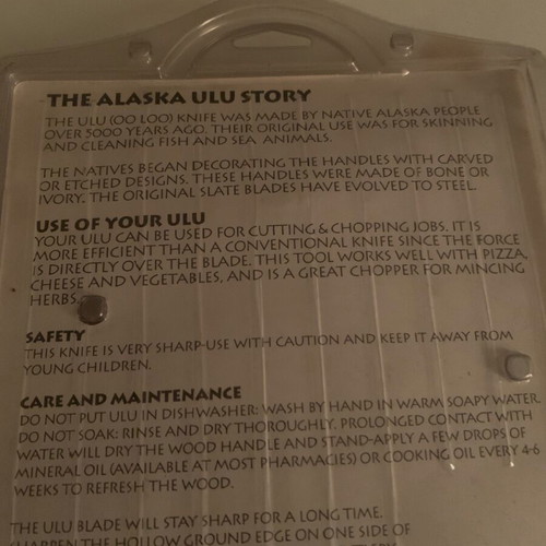 Ulu traditional knife new, Alaska, in its box