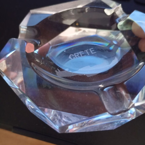 Crete Glass Ashtray like new, souvenir