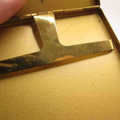 Vintage French cigarette case with Eiffel Tower relief, like new