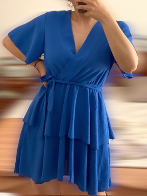 Women's summer dress blue size small with belt