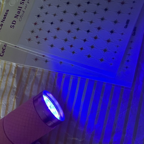 UV Light for Manicure and 2 Sheets of 5D Nail Stickers New