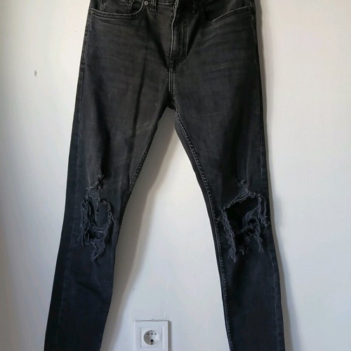 Skinny jeans New Look used, stretch with rips, size M, gray