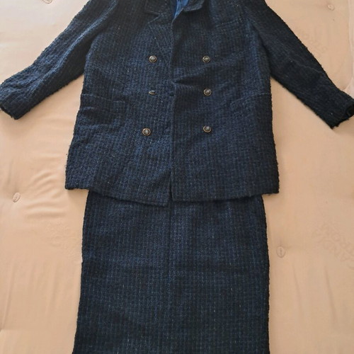 Wool women's suit blue like new, size L