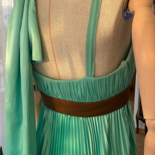Carlo Pignatelli Haute Couture pleated evening dress new size 44
