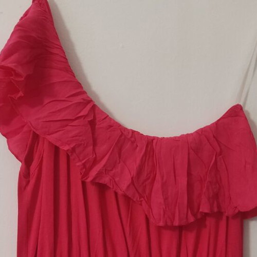 Summer maxi dress small pink viscose like new Anel