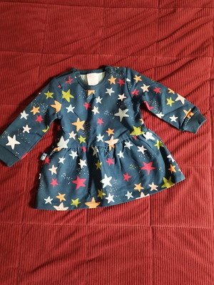 Boboli dress 6 months petrol with multicolor stars like new