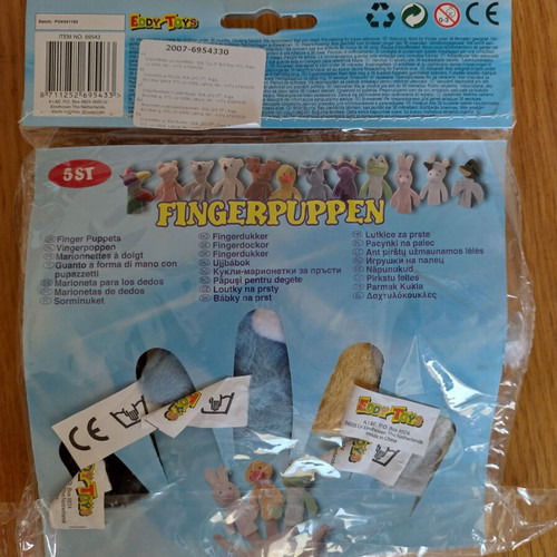Finger puppets new with 5 different animals Eddy Toys
