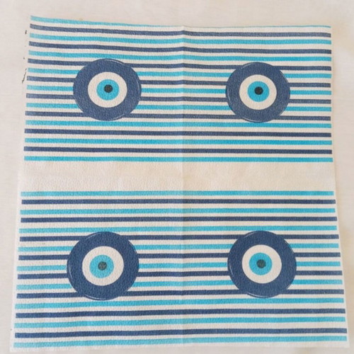 Decoupage napkins with eye and stripes, set of 5, new