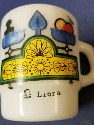 Fire King Libra vintage 70's mug used, retro astrology