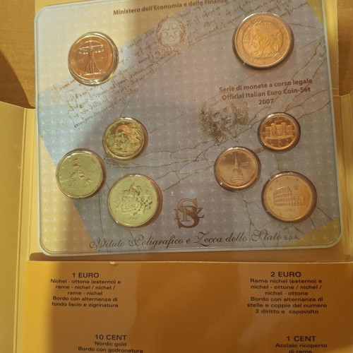 Italy Year Coin Folder 2006 - 2007 New, Set of 2