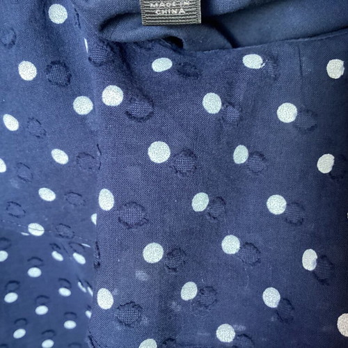 J. Crew Navy Blue Polka Dot Ruffle Top like new, sleeveless blouse