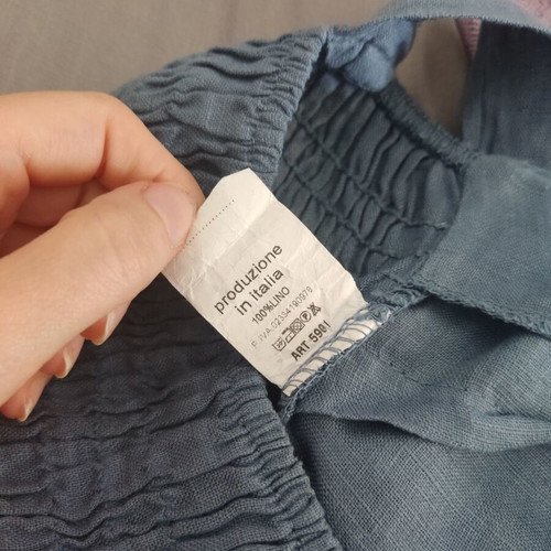 Linen set top shorts bermuda blue like new, small
