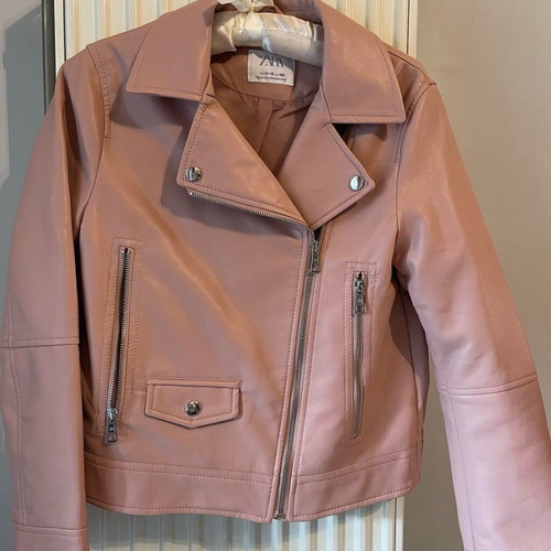 Zara kids pink biker jacket like new for 11-12 years old