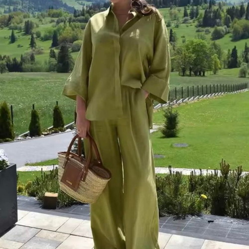 Zara linen green oversized boxy shirt like new Medium