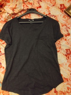 T-shirt H&M μαύρο medium μεγάλη φόρμα ελάχιστα φορεμένο