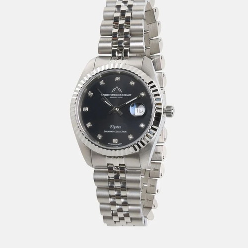 Christopher Duchamp Elysees Diamond Watch New, Silver