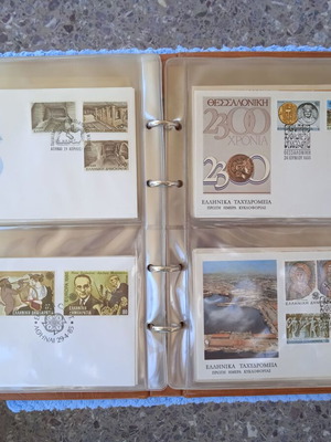 Greek First Day Cover Envelopes New, Set of 45 from 1981 to 1985