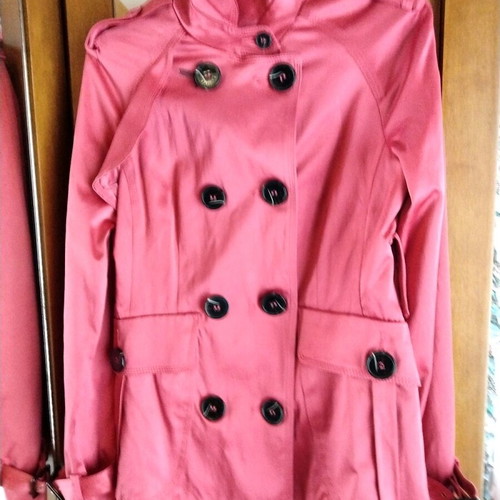 Anna Moda Piu fuchsia trench coat, size Small