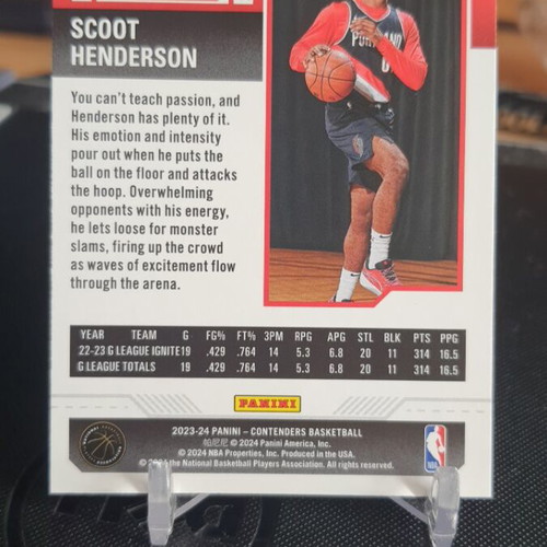 Panini Contenders NBA 2023-24 Scoot Henderson RC Ticket like new