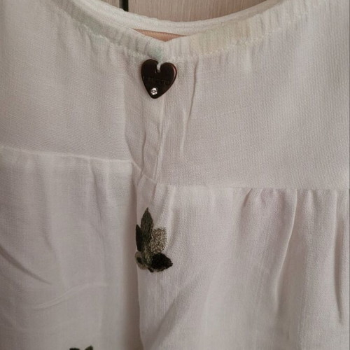 Enzzo sleeveless blouse small, like new, white and red