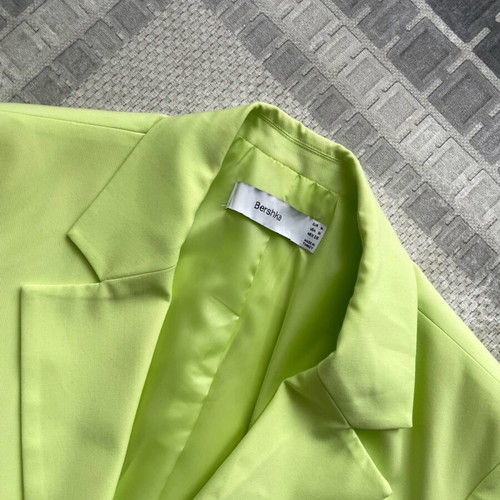 Bershka blazer used, green, size M