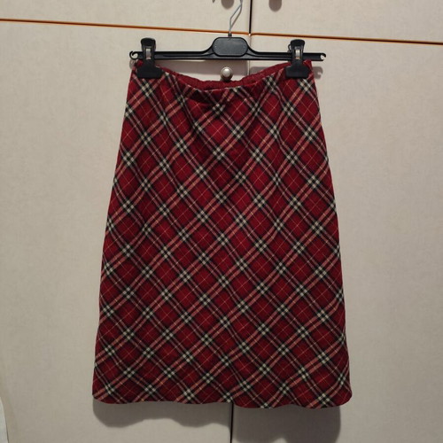 Midi vintage plaid skirt used, multicolor, size S