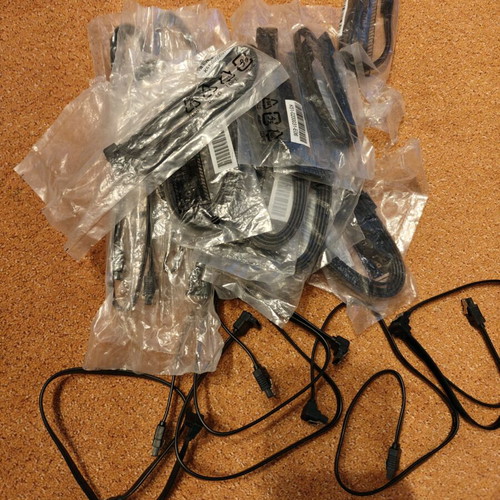 SATA cables new, angled, pack of 35 pieces