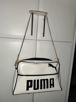 PUMA Τσάντα ώμου μεταχειρισμένη vintage δερμάτινη άσπρη