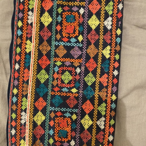 Handmade Stet Mela clutch bag from free shop, like new, blue colorful