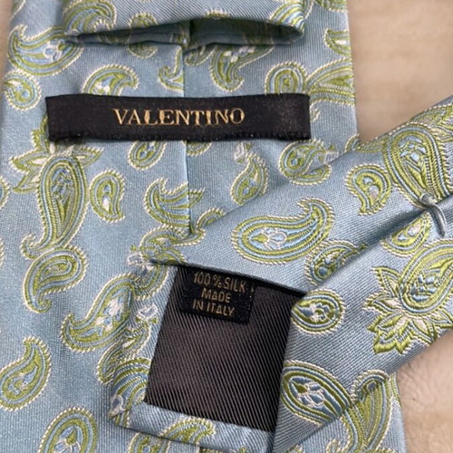 Valentino silk tie like new, blue-green paisley pattern