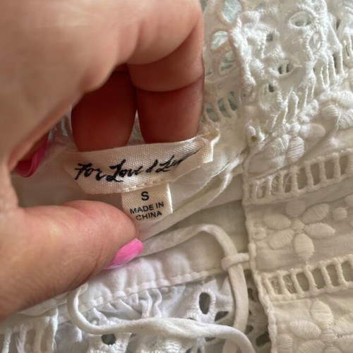 For Love & Lemons Small Top Like New, White, Size S