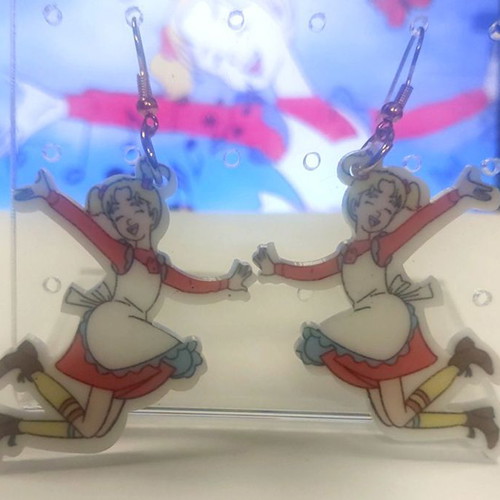 Handmade earrings with Sandy Bell theme from plexiglass new