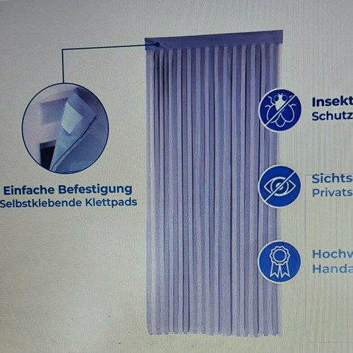 Balcony Curtain new, gray-white, insect protection, 90x200 cm