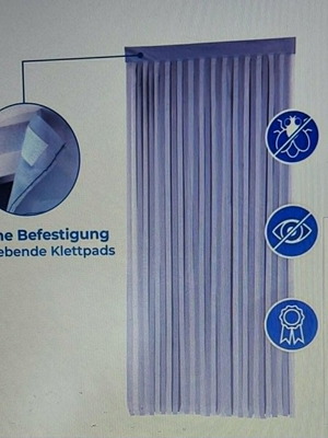 Balcony Curtain new, gray-white, insect protection, 90x200 cm