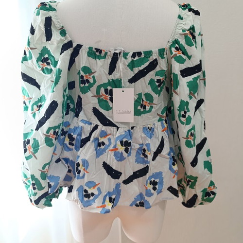 Zibi London women's top medium, new, colorful puff sleeves