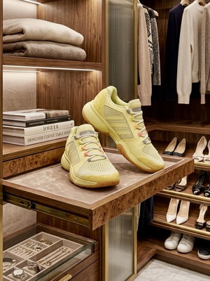 Adidas by Stella McCartney Performance Sneakers size 39.5 like new, pale yellow