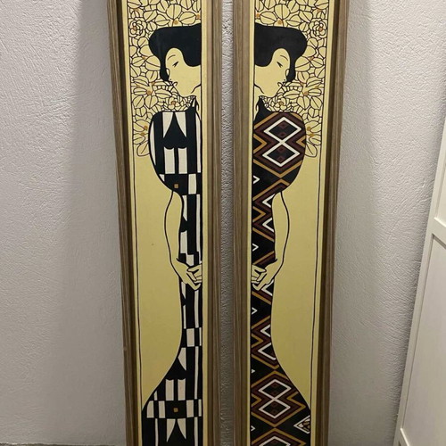Biz Art Gustav Klimt “Woman & Tree” paintings like new