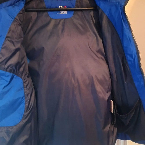 Polo Ralph Lauren RLX Leather Vest like new, blue, down-filled