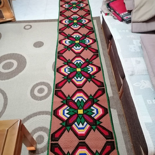 Handmade runner rug 3.80 × 0.53 m