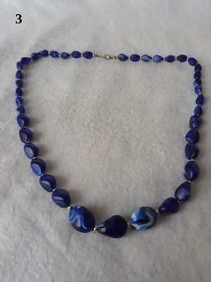 Necklace with blue beads like new, Lapis Lazuli