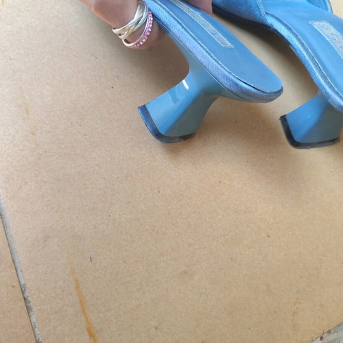 Sandals used turquoise with low heel size 39