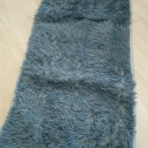 Rug set used, 2 pieces with soft gray texture and anti-slip dots