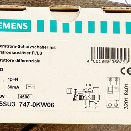 Siemens 5SU3747-0KW06 residual current circuit breaker new, 30mA 2P 230VAC