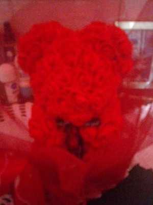 Handmade home decoration with red roses
