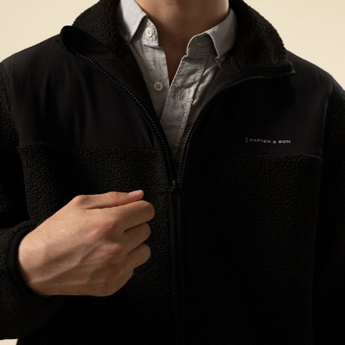 Kapten & Son Teddy Fleece Jacket new, black, size S-M