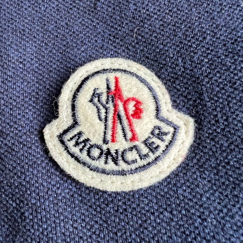 Moncler long sleeve polo shirt, blue, size XXL