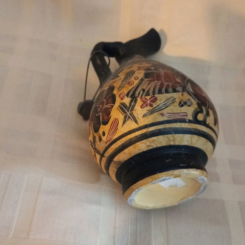 Vintage kanata teapot with traditional designs, clay, used