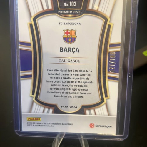 Pau Gasol Select Euroleague Barcelona card new
