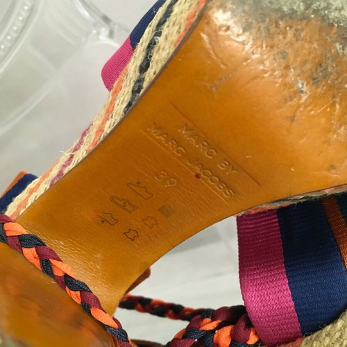 Marc Jacobs espadrille wedge sandals used, size 40, colorful