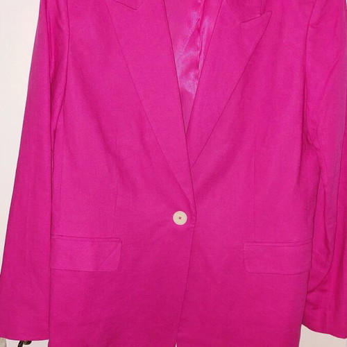 Calliope women's linen jacket new, size XL, fuchsia, long